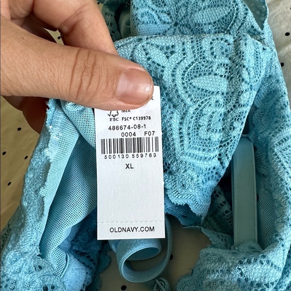 4/$25 NWT Old Navy Lace Longline Bralette Blue Cool Rain Sz XL - Picture 7 of 7